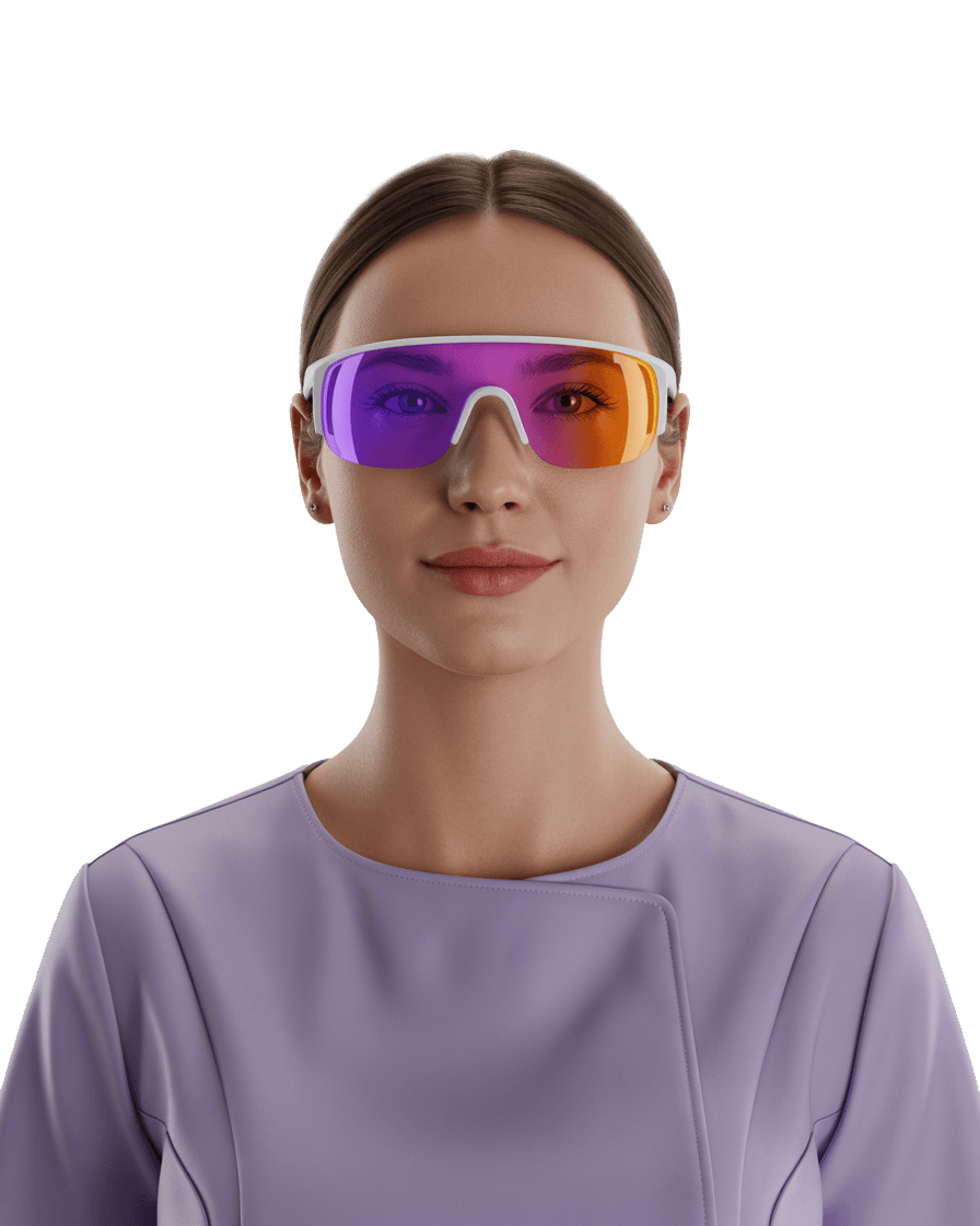 Dental office professional with AI-powered smart glasses